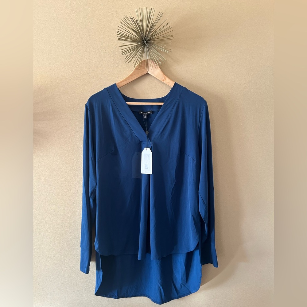 New - Universal Standard blue Long Sleeve Tunic high low size XS size 10 / 12